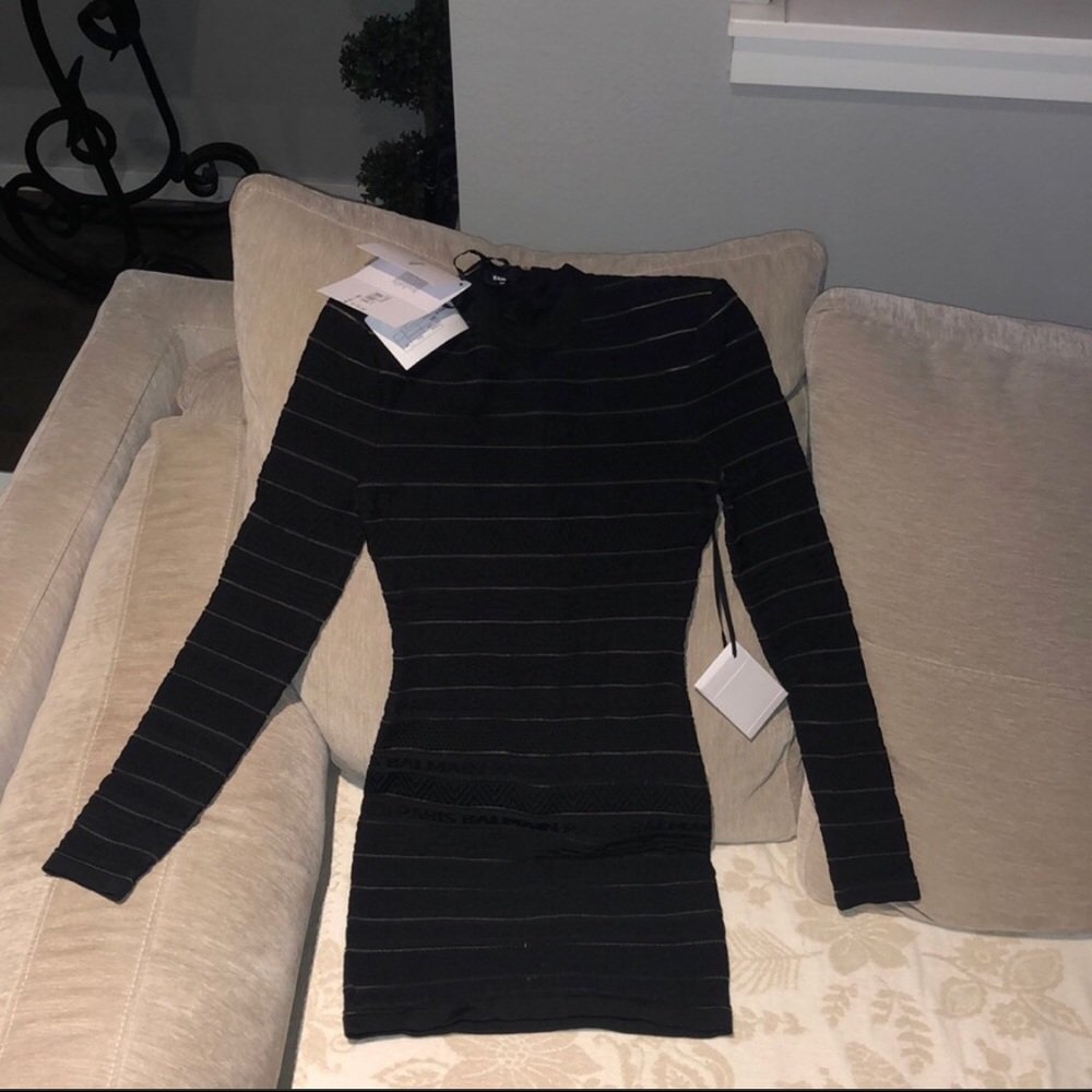 Balmain Bandage dress, emboss Balmain logo NWT